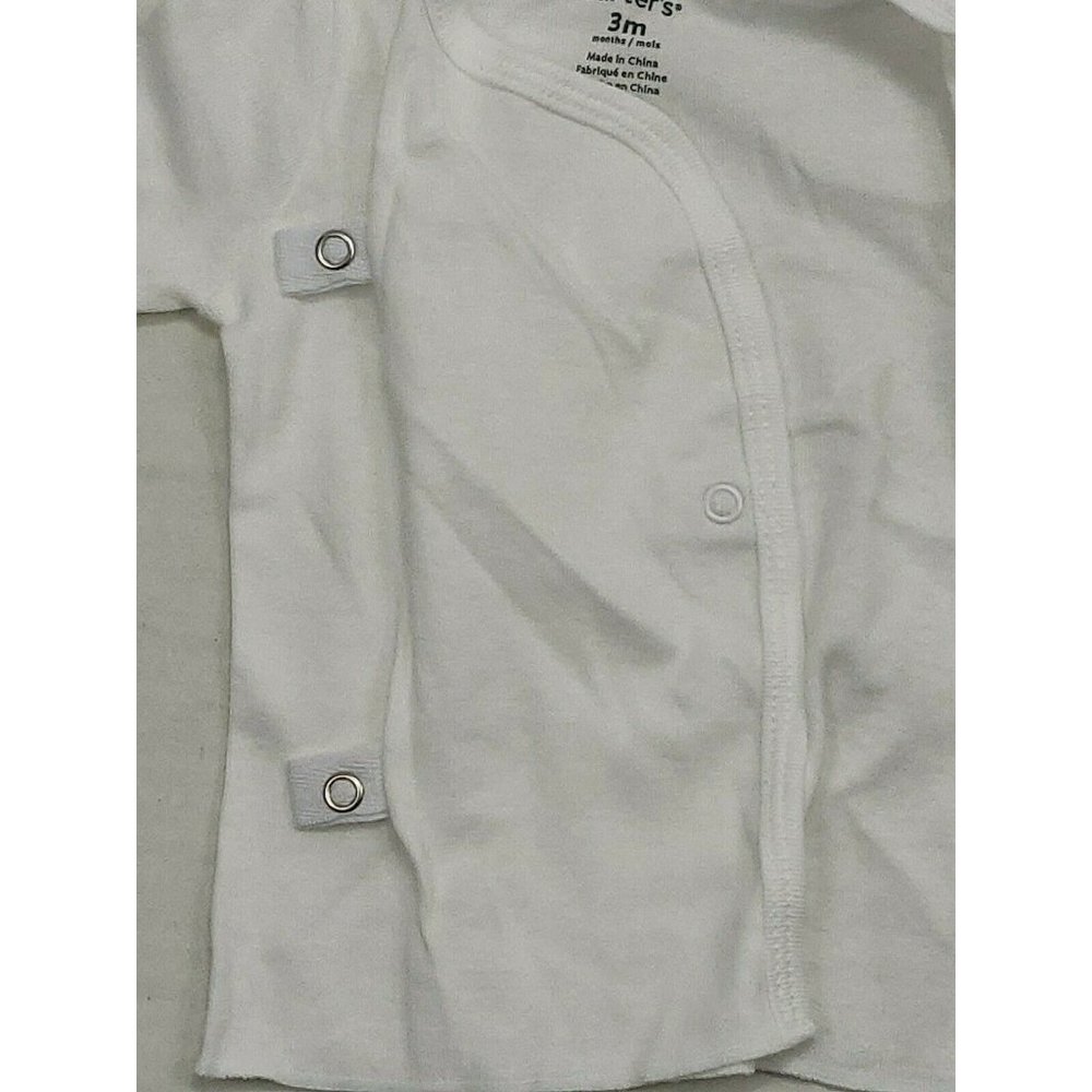 Carter's 4-Pack Kimono Side-Snap Solid White 3 Mon - Picture 6 of 10